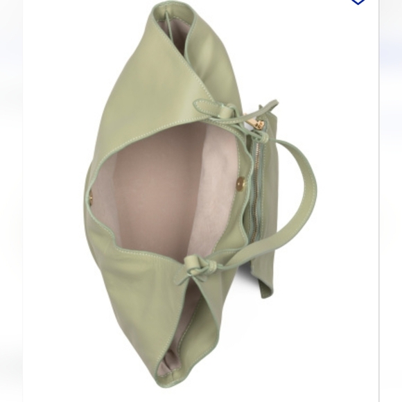 VIOLA CASTELLANI Made ln Italy Leather Hobo With Oval Bottom.Sage. NWT - Picture 4 of 16